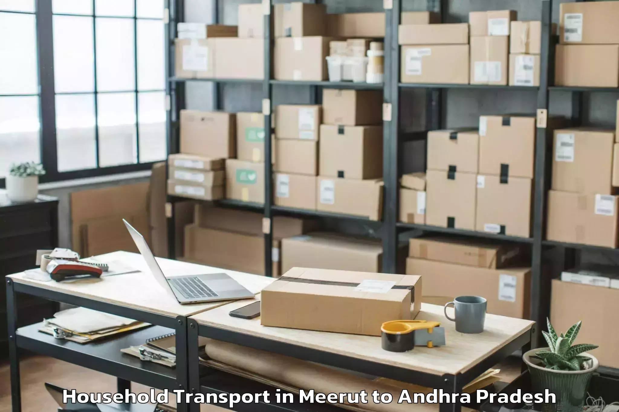 Affordable Meerut to Tadikonda Household Transport